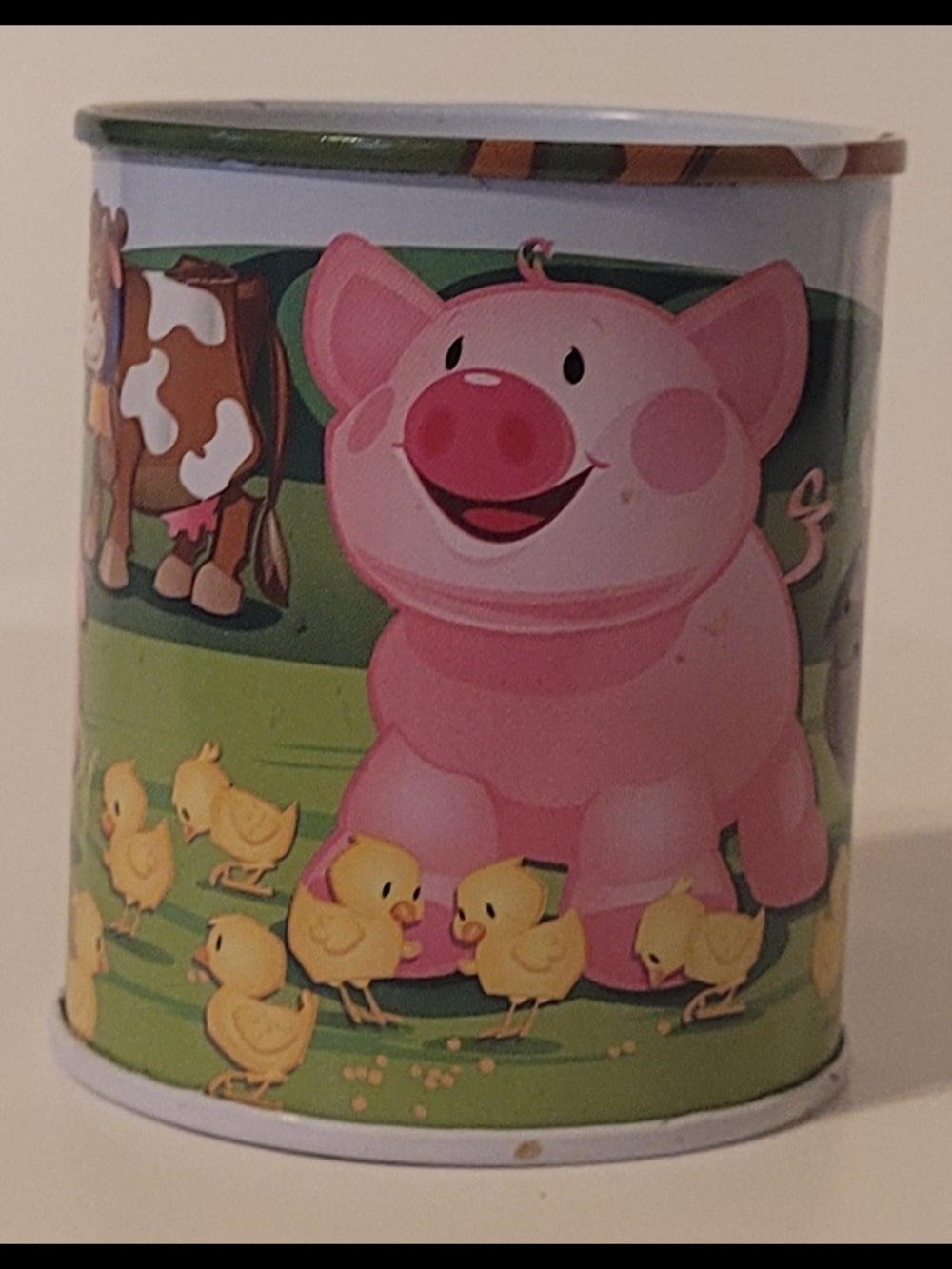 Vintage 2009 Schylling Tin Litho Animal Sound Maker Moo Can Toy 22136W Collectib